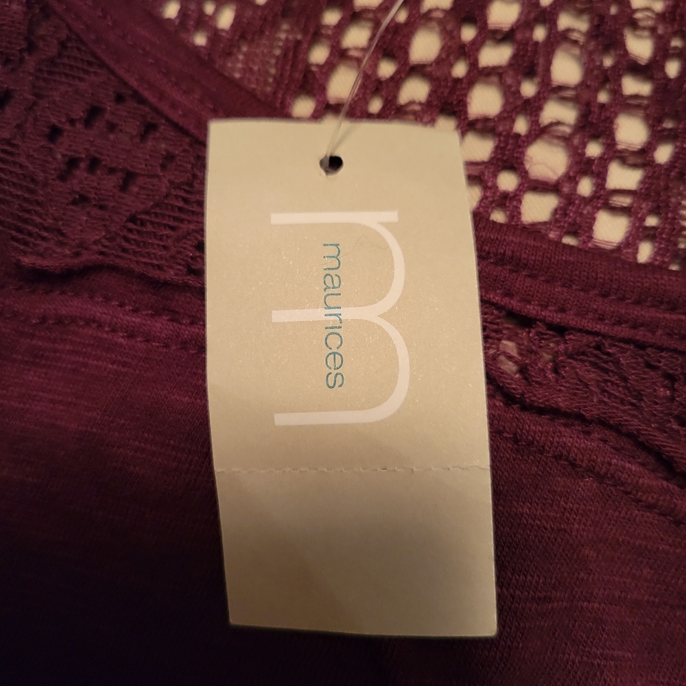 Maurices Purple Lace Long Sleeve Top NWT - Picture 8 of 10